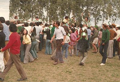 Festejo tras conseguir el campeonato en el 73